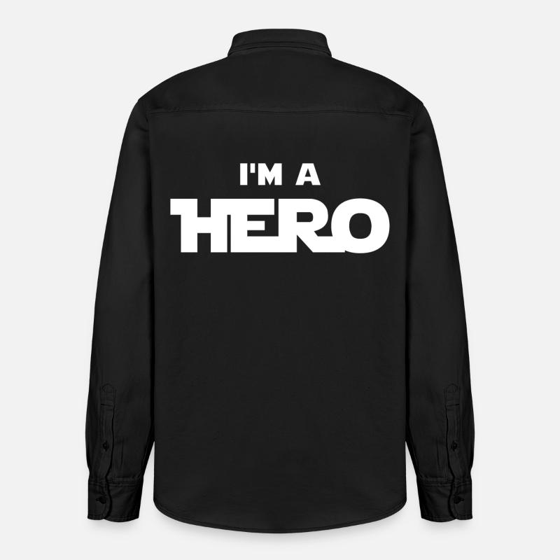 Ich bin ein Held (weiß) - Relaxed Fit Unisex Organic Hemd von Stanley/Stella - washed Black