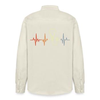 Vintage Stethoskop Pulsschlag - Relaxed Fit Unisex Organic Hemd von Stanley/Stella - Natur - Hinten - AI Model Male 178 light (178cm)