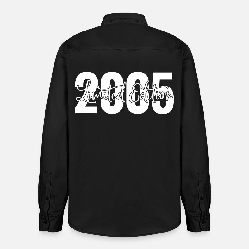 Edition limitée 2005 - Chemise unisexe coupe décontractée bio Stanley/Stella - noir délavé