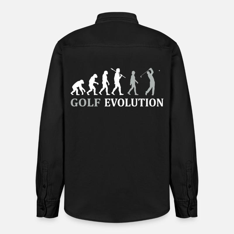 Golf Evolution – Das perfekte Golfer Geschenk - Relaxed Fit Unisex Organic Hemd von Stanley/Stella - washed Black