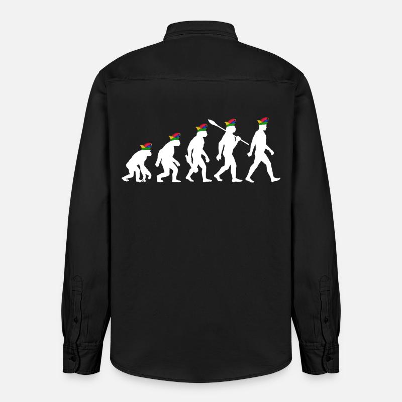 Homo Karnevalis | Evolution der Narren, Fastnacht - Relaxed Fit Unisex Organic Hemd von Stanley/Stella - washed Black
