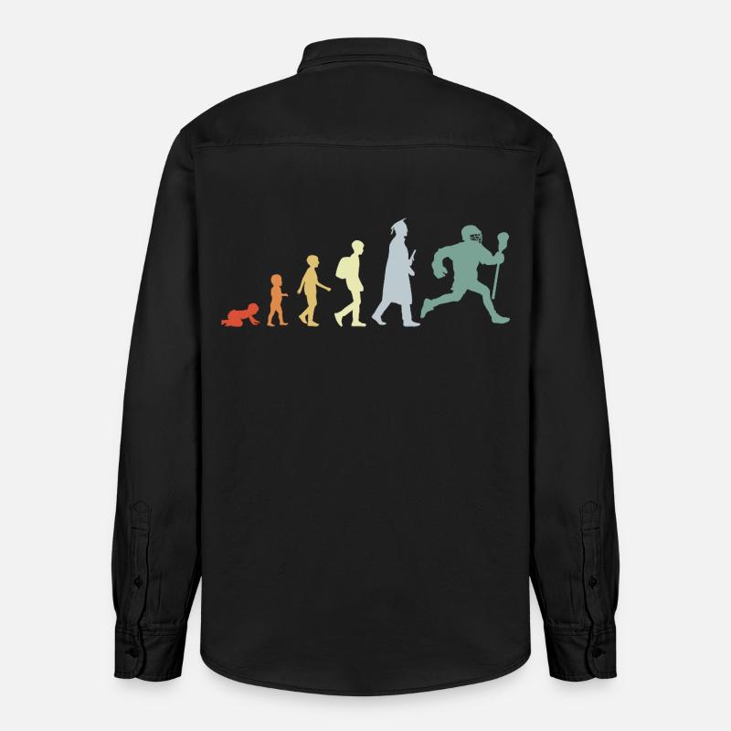 Evolution eines Lacrosse Spielers - Relaxed Fit Unisex Organic Hemd von Stanley/Stella - washed Black