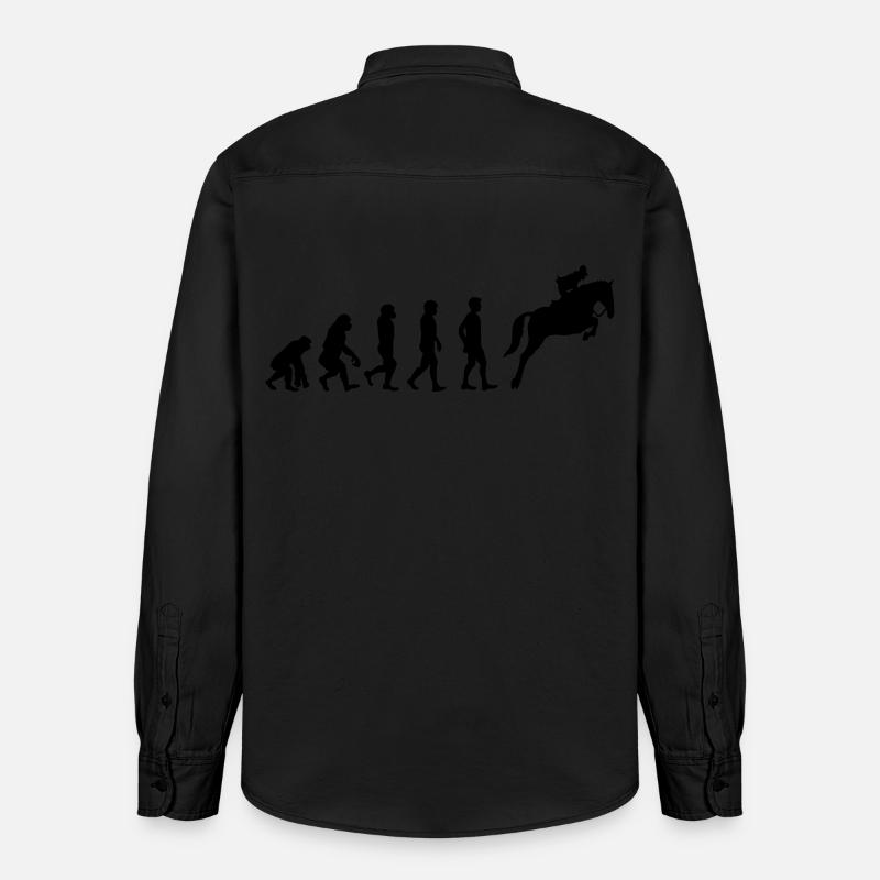 Évolution du cheval - Chemise unisexe coupe décontractée bio Stanley/Stella - noir délavé