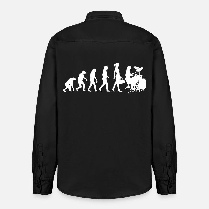Evolution Schlagzeugerin Percussion Drummer Lady - Chemise unisexe coupe décontractée bio Stanley/Stella - noir délavé