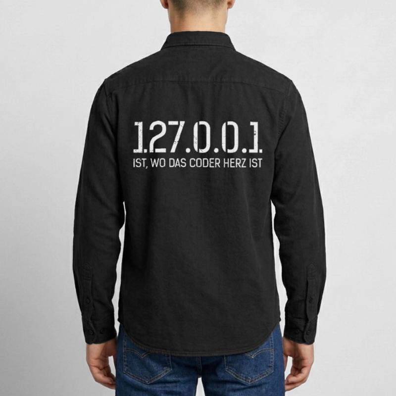 Science Coder 127.0.0.1 IST. WO CODER HERZ IST Relaxed Fit Unisex Organic Hemd von Stanley/Stella