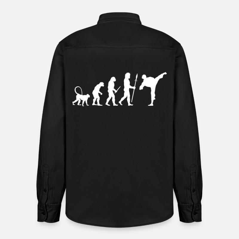 Évolution du karaté - Chemise unisexe coupe décontractée bio Stanley/Stella - noir délavé