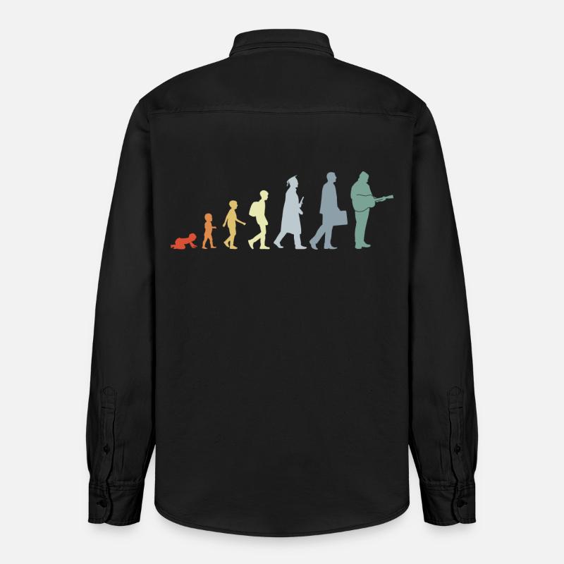 Évolution du guitariste - Chemise unisexe coupe décontractée bio Stanley/Stella - noir délavé