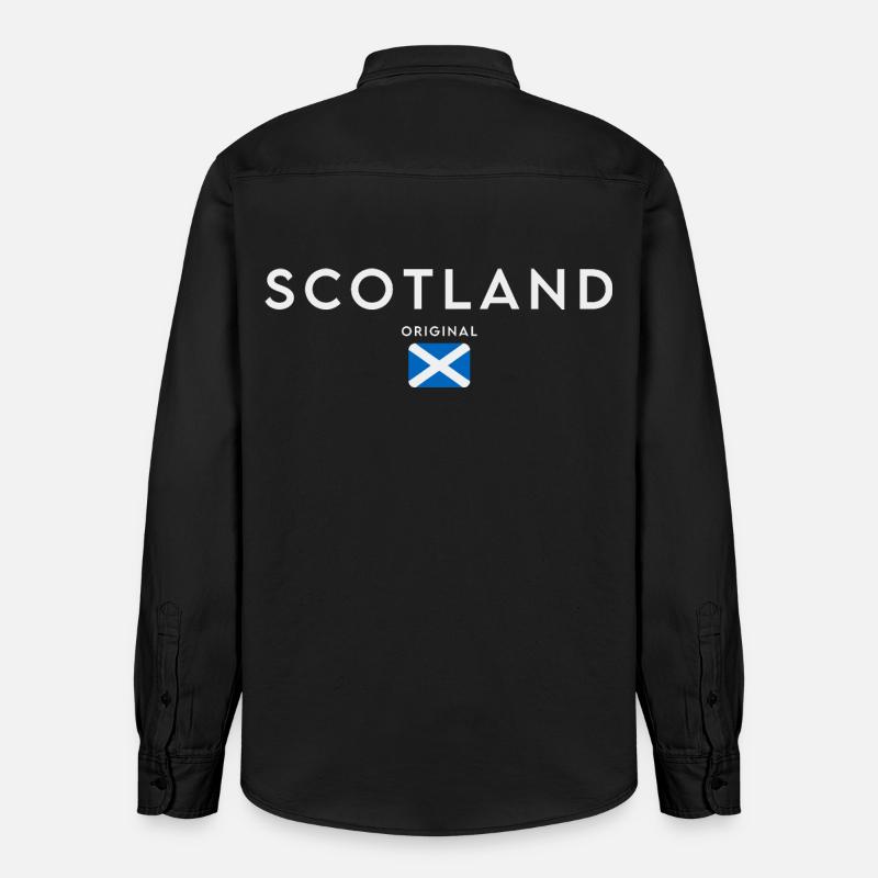 Drapeau de l’Ecosse, fierté écossaise - Chemise unisexe coupe décontractée bio Stanley/Stella - noir délavé