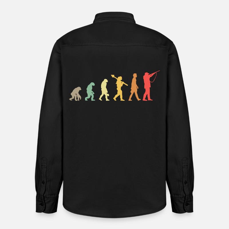 Evolution Hunting Jagd Jäger - Relaxed Fit Unisex Organic Hemd von Stanley/Stella - washed Black