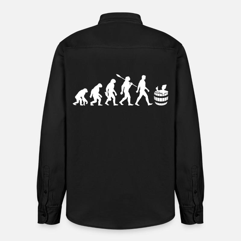 Evolution - Eisbader - Winterbaden - Eisbaden - Relaxed Fit Unisex Organic Hemd von Stanley/Stella - washed Black