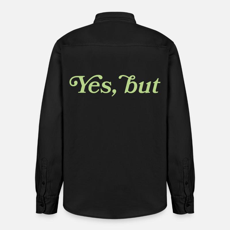 Yes, but – Minimalistisches Statement - Relaxed Fit Unisex Organic Hemd von Stanley/Stella - washed Black
