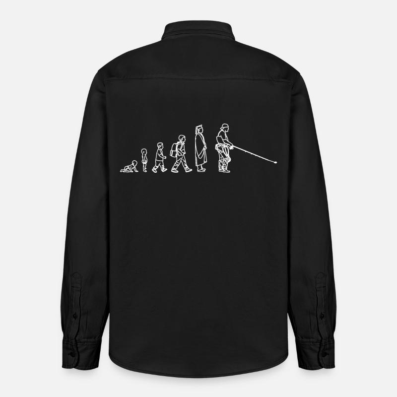 Évolution de la pêche - Chemise unisexe coupe décontractée bio Stanley/Stella - noir délavé
