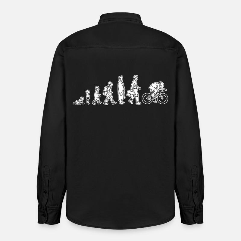 Evolution eines Radfahrers - Relaxed Fit Unisex Organic Hemd von Stanley/Stella - washed Black