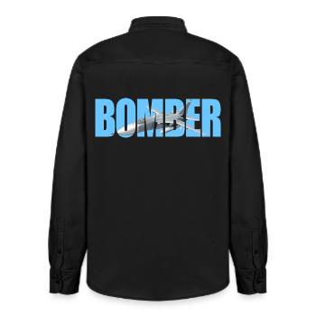 Bomber Su-24 - Relaxed Fit Unisex Organic Shirt by Stanley/Stella - washed black - Back - AI Model Male 178 light (178cm)