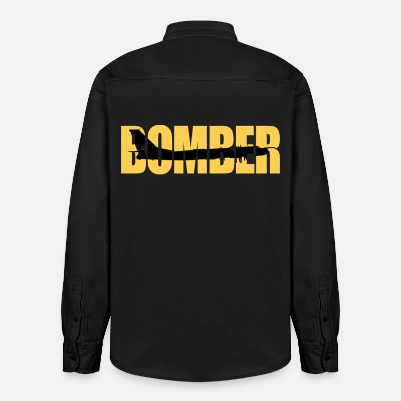 Bomber Tu-95 - Relaxed Fit Unisex Organic Shirt by Stanley/Stella - washed black