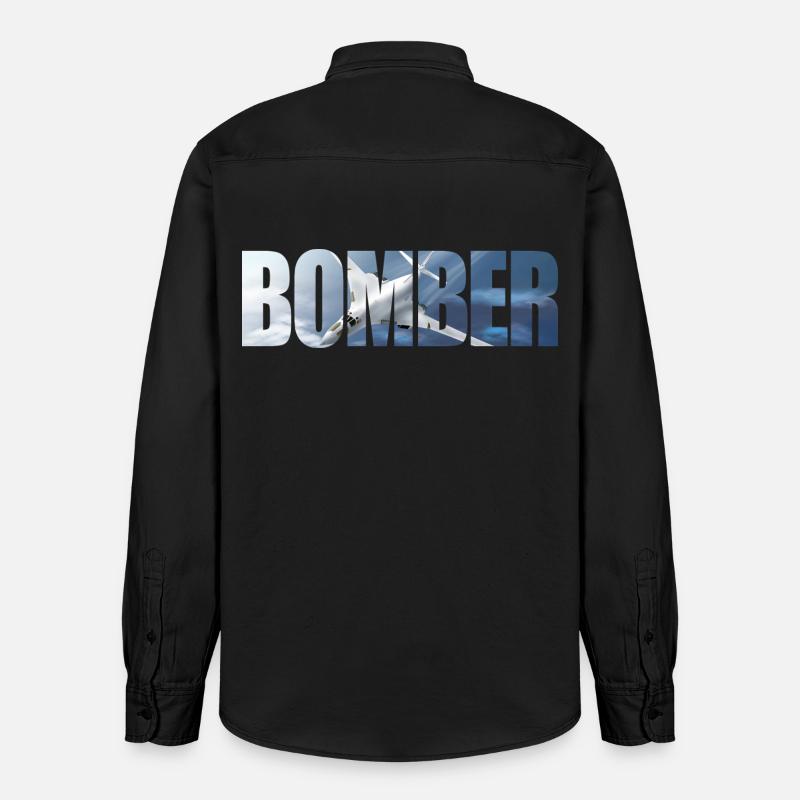 Bomber Tu-160 - Relaxed Fit Unisex Organic Shirt by Stanley/Stella - washed black