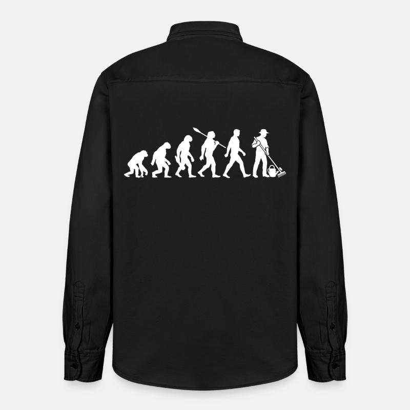 Evolution - Gärtner - Garten - Gartenarbeit - Relaxed Fit Unisex Organic Hemd von Stanley/Stella - washed Black