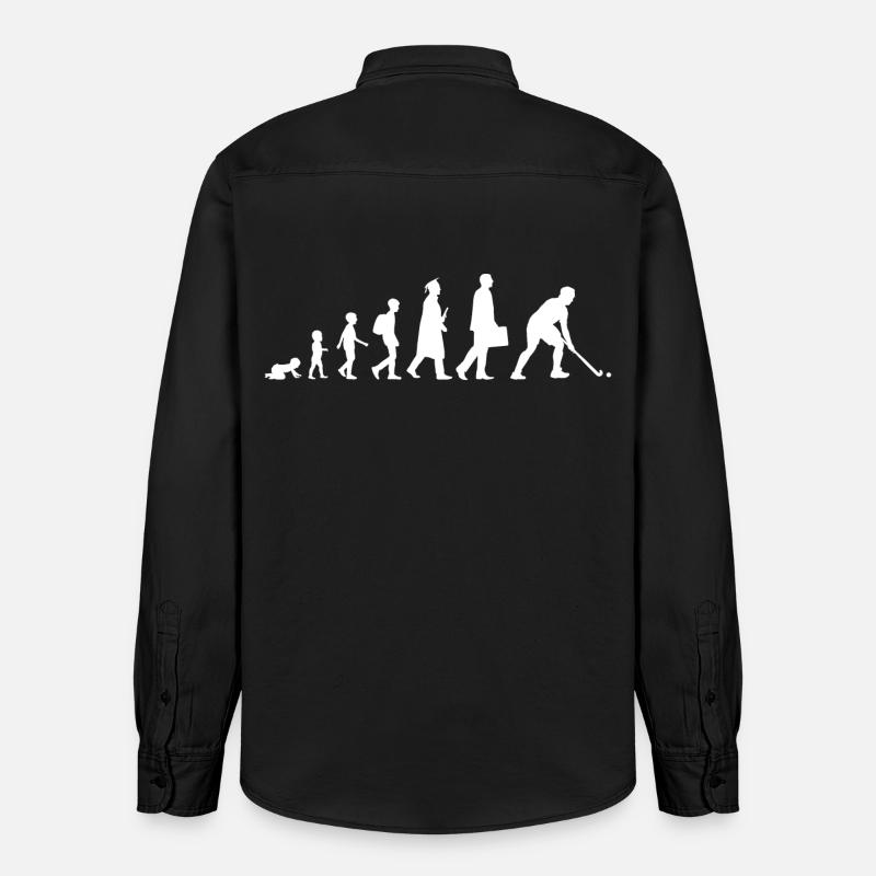 Évolution du hockey sur gazon - Chemise unisexe coupe décontractée bio Stanley/Stella - noir délavé
