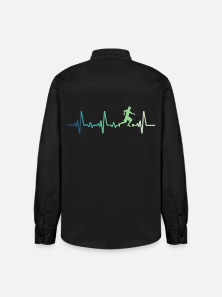 Fußball-Heartbeat-Fußballer - Relaxed Fit Unisex Organic Hemd von Stanley/Stella - washed Black