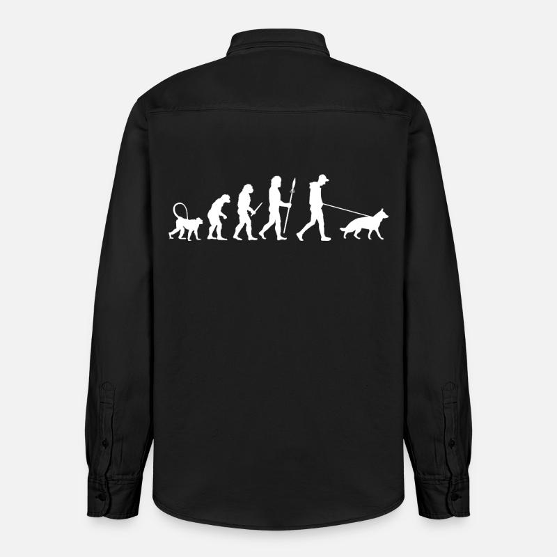 Evolution Deutscher Schäferhund - Relaxed Fit Unisex Organic Hemd von Stanley/Stella - washed Black