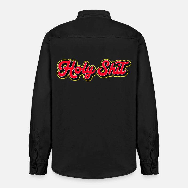 Holy Shit 3D Red Script - Chemise unisexe coupe décontractée bio Stanley/Stella - noir délavé