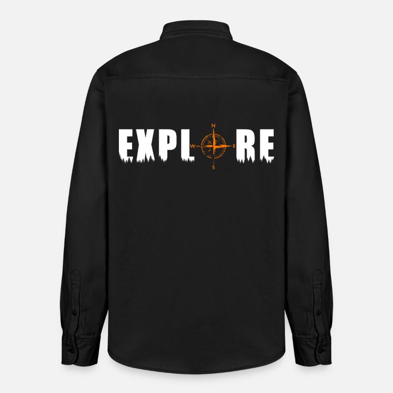 Explore Motiv mit einem Kompass - Relaxed Fit Unisex Organic Hemd von Stanley/Stella - washed Black