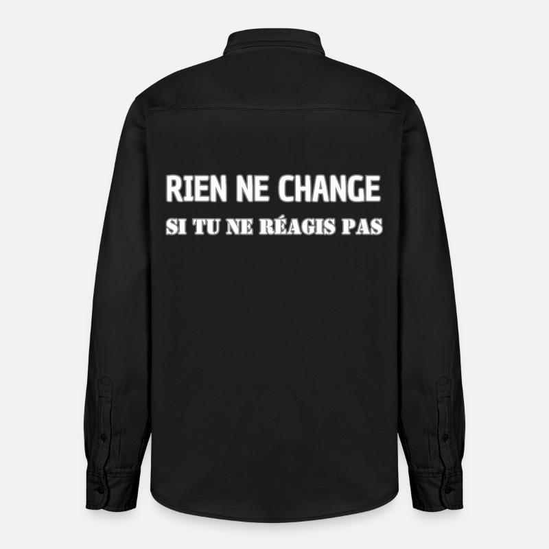 Nothing changes if you don't react - Relaxed Fit Unisex Organic Shirt by Stanley/Stella - washed black