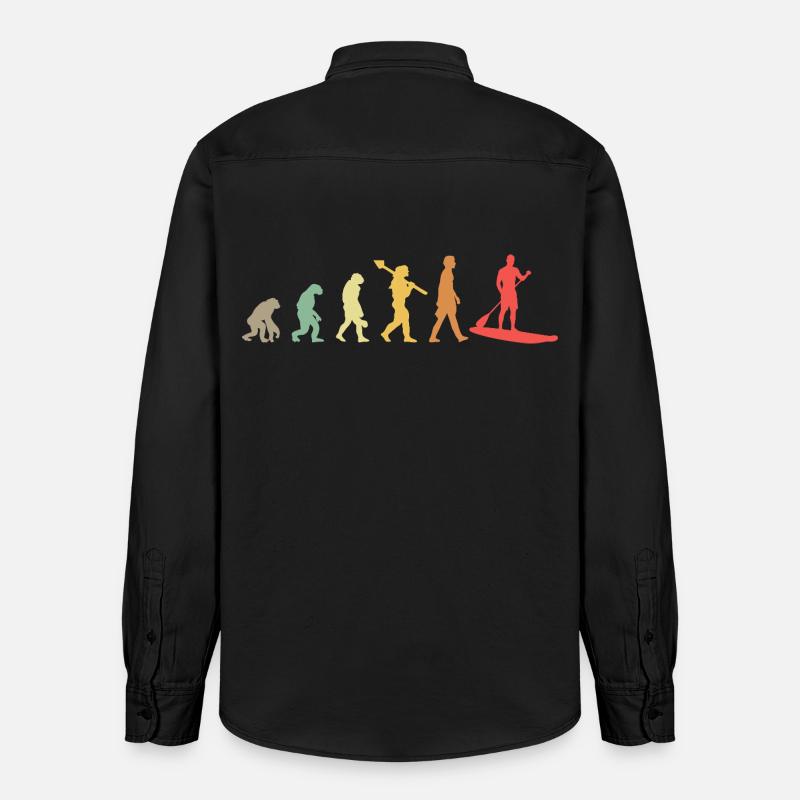 Kayak Evolution Kajak Entwicklung Retro - Relaxed Fit Unisex Organic Hemd von Stanley/Stella - washed Black