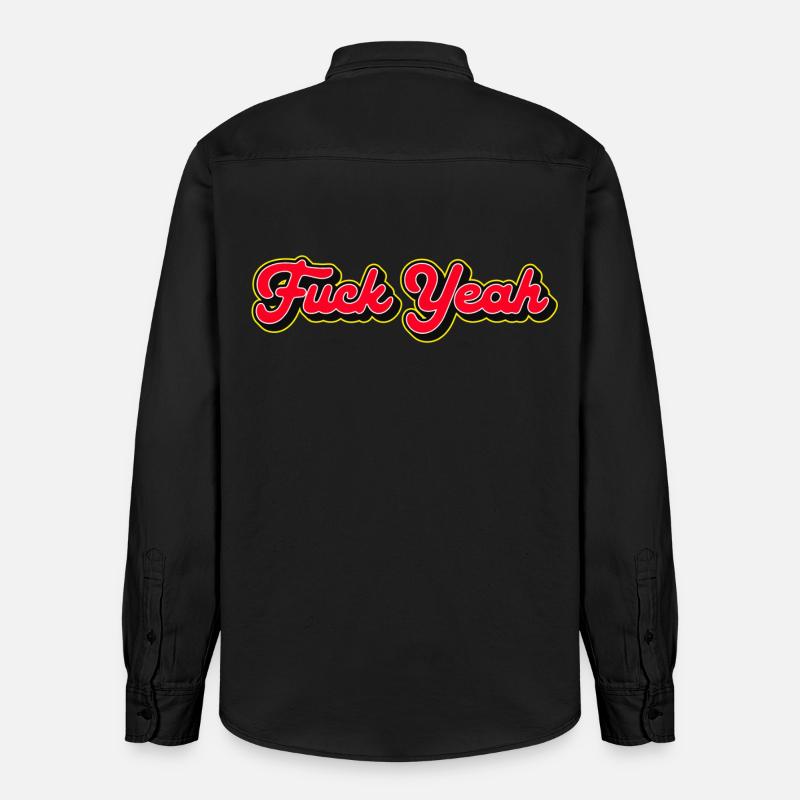 Fuck Yeah 3D Red Script - Chemise unisexe coupe décontractée bio Stanley/Stella - noir délavé