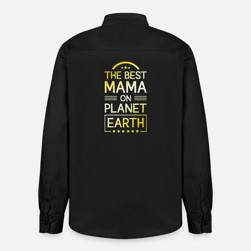 Beste Mama Spruch Mutter Mom - Relaxed Fit Unisex Organic Hemd von Stanley/Stella - washed Black