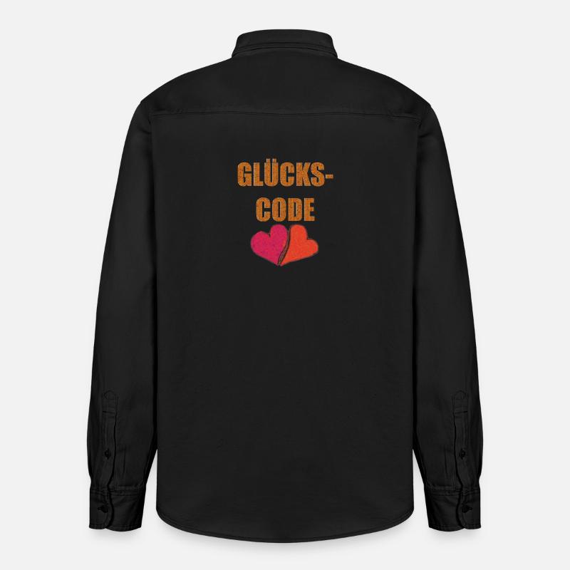 GLÜCKS CODE - Relaxed Fit Unisex Organic Hemd von Stanley/Stella - washed Black