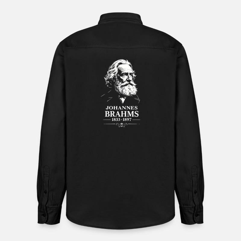 Johannes Brahms Komponist Dirigent Pianist - Relaxed Fit Unisex Organic Hemd von Stanley/Stella - washed Black