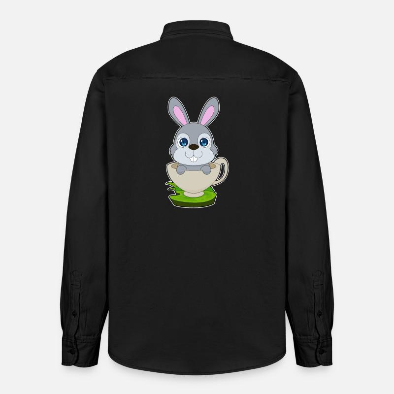 Mug lapin - Chemise unisexe coupe décontractée bio Stanley/Stella - noir délavé