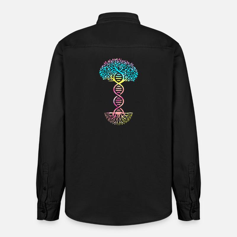 Molécule formule structurale - Chemise unisexe coupe décontractée bio Stanley/Stella - noir délavé