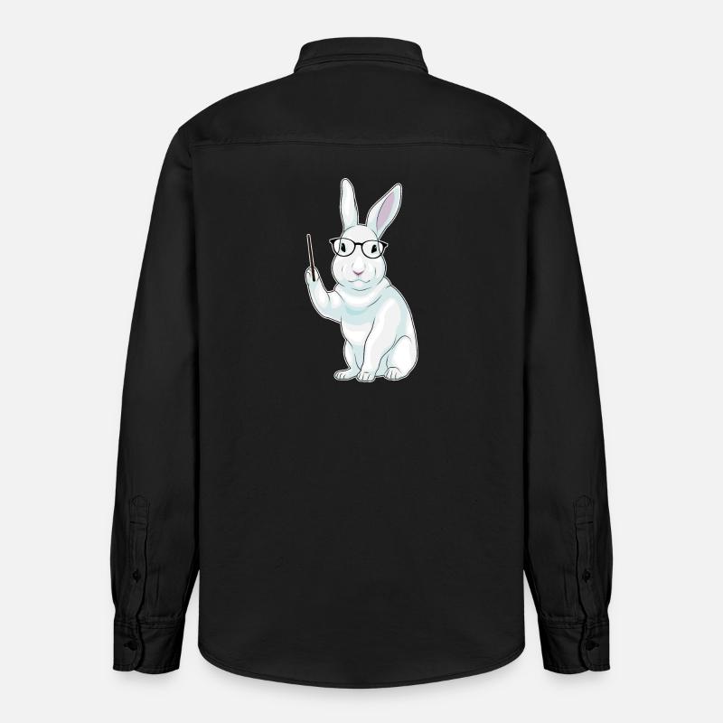 Hase Lehrer Pointer - Relaxed Fit Unisex Organic Hemd von Stanley/Stella - washed Black