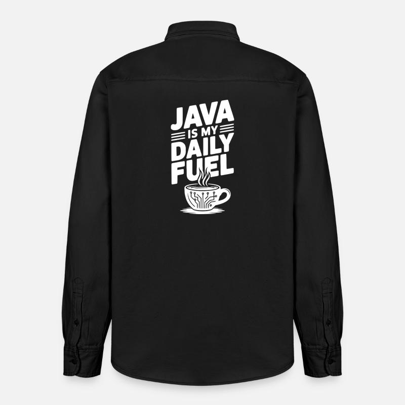 Java est mon carburant quotidien - Chemise unisexe coupe décontractée bio Stanley/Stella - noir délavé