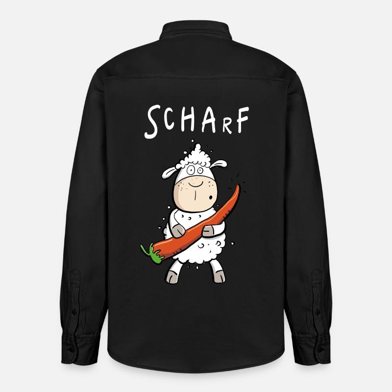 Pepperoni Sheep I Sharp comic pun - Relaxed Fit Unisex Organic Shirt by Stanley/Stella - washed black