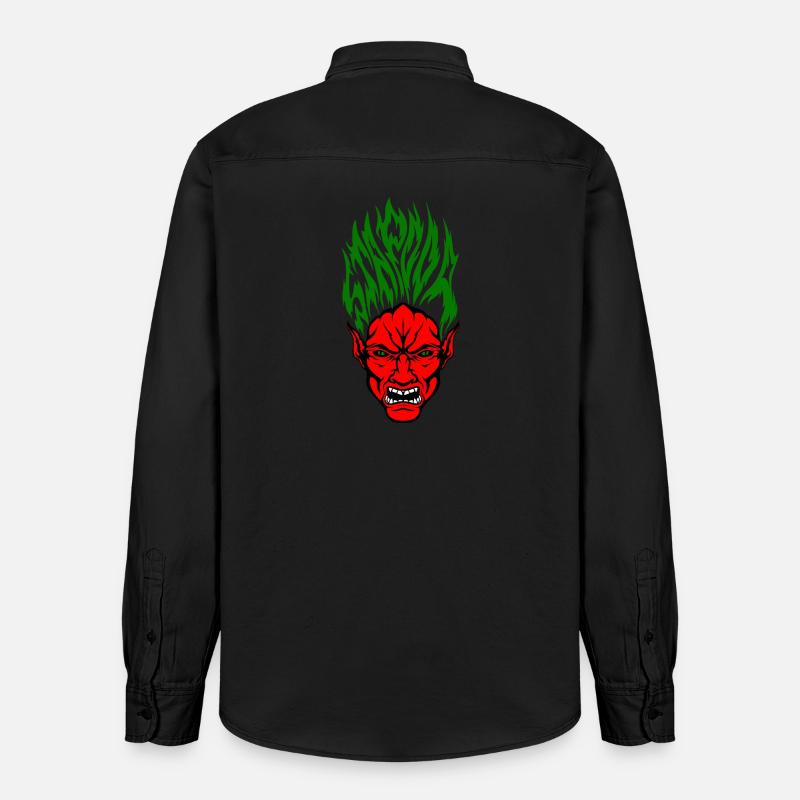 Stapooa Dämon Farbe - Relaxed Fit Unisex Organic Hemd von Stanley/Stella - washed Black