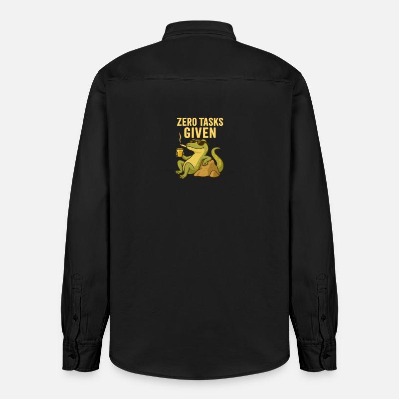 Zero Tasks Given – Gecko Edition - Relaxed Fit Unisex Organic Hemd von Stanley/Stella - washed Black
