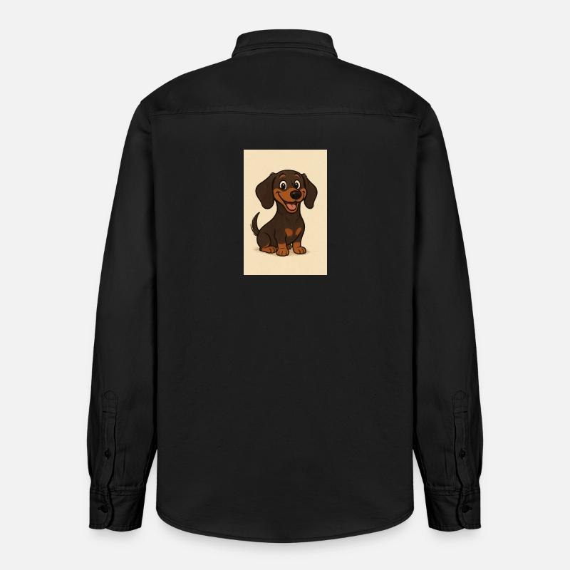 Glücklicher Dackel - Relaxed Fit Unisex Organic Hemd von Stanley/Stella - washed Black
