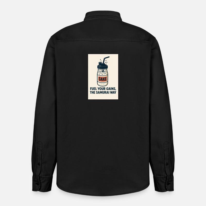Sake- und Samurai-Stil-Zuwächse - Relaxed Fit Unisex Organic Hemd von Stanley/Stella - washed Black