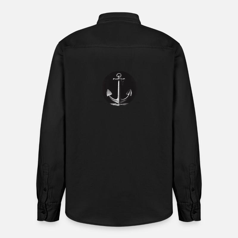 Anker grau - Relaxed Fit Unisex Organic Hemd von Stanley/Stella - washed Black