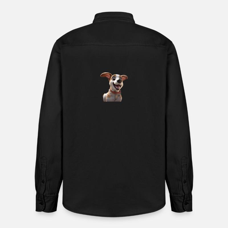 Joyeuse Animation Dog - Chemise unisexe coupe décontractée bio Stanley/Stella - noir délavé
