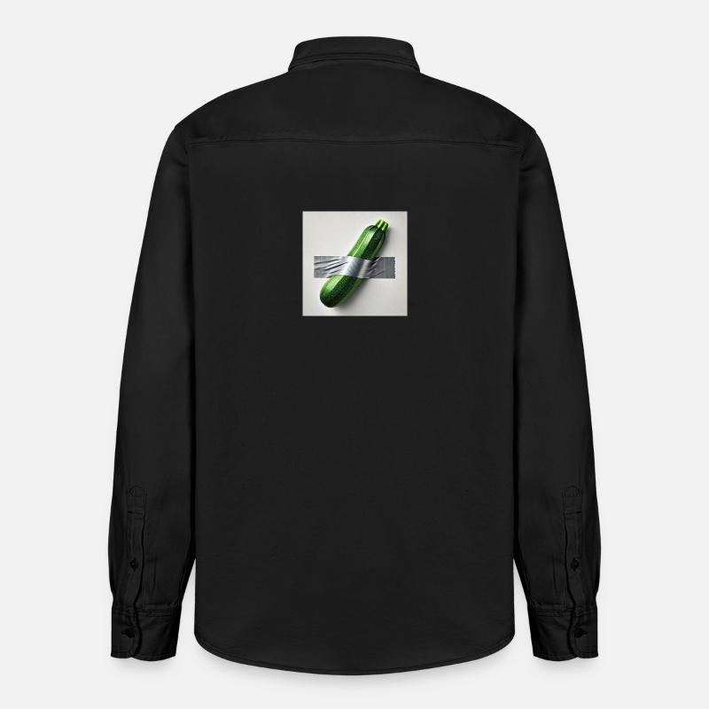 Courgettes encadrées par un ruban - Chemise unisexe coupe décontractée bio Stanley/Stella - noir délavé