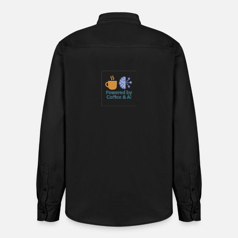 Conception de puissance Coffee AI - Chemise unisexe coupe décontractée bio Stanley/Stella - noir délavé