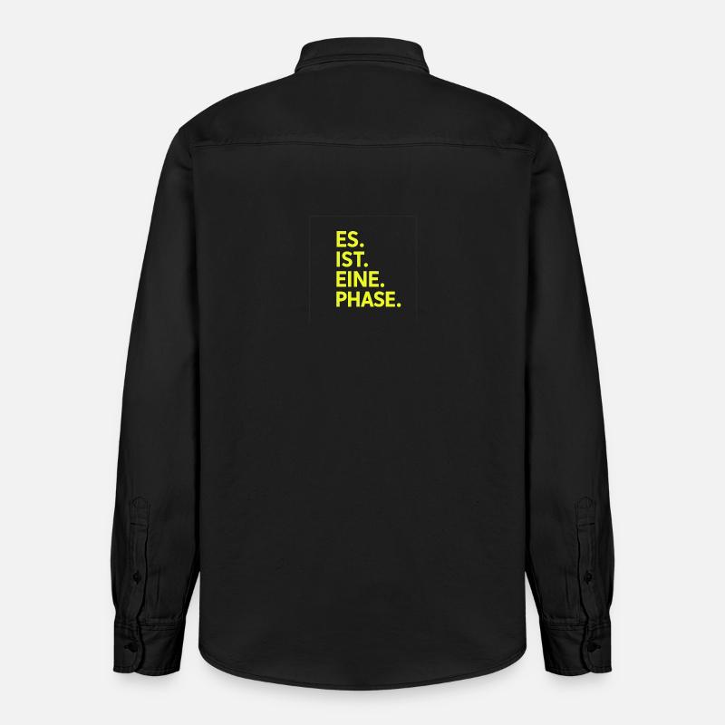 Il. Est. Un. Phase. Jaune fluo - Chemise unisexe coupe décontractée bio Stanley/Stella - noir délavé