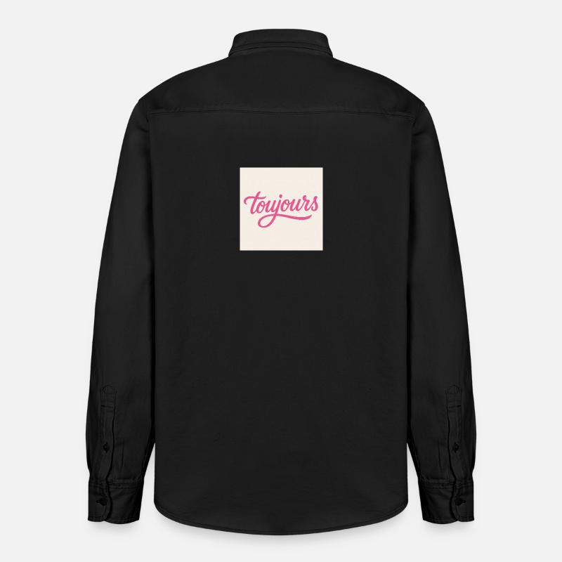 Toujours Pink Script - Relaxed Fit Unisex Organic Hemd von Stanley/Stella - washed Black