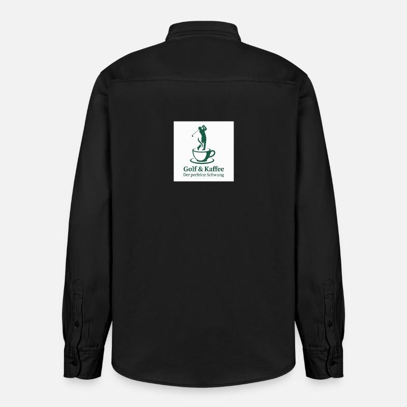 Golf & Kaffee – Der perfekte Schwung  - Relaxed Fit Unisex Organic Hemd von Stanley/Stella - washed Black