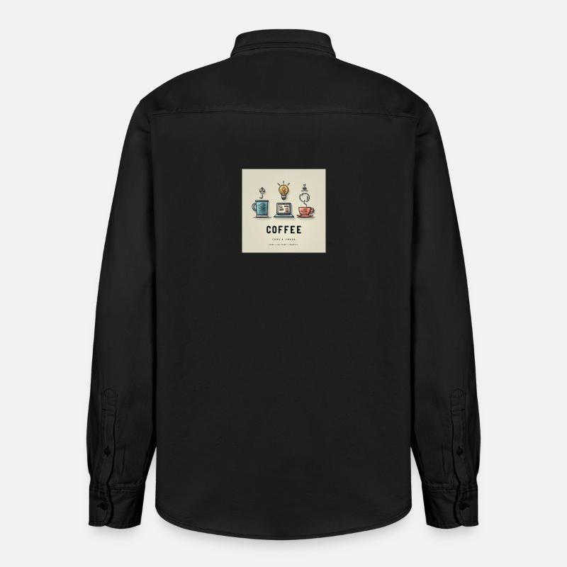 Kaffee Code Design - Relaxed Fit Unisex Organic Hemd von Stanley/Stella - washed Black