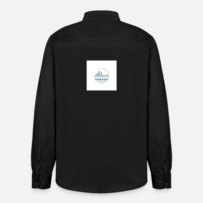 Konstanz Skyline Bodensee Emblem - Relaxed Fit Unisex Organic Hemd von Stanley/Stella - washed Black